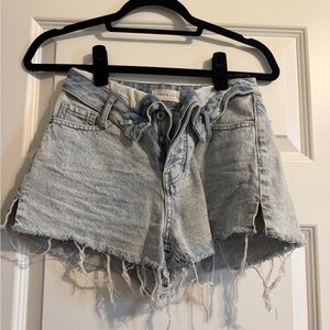 PacSun Washed Light Blue Frayed Denim Shorts
